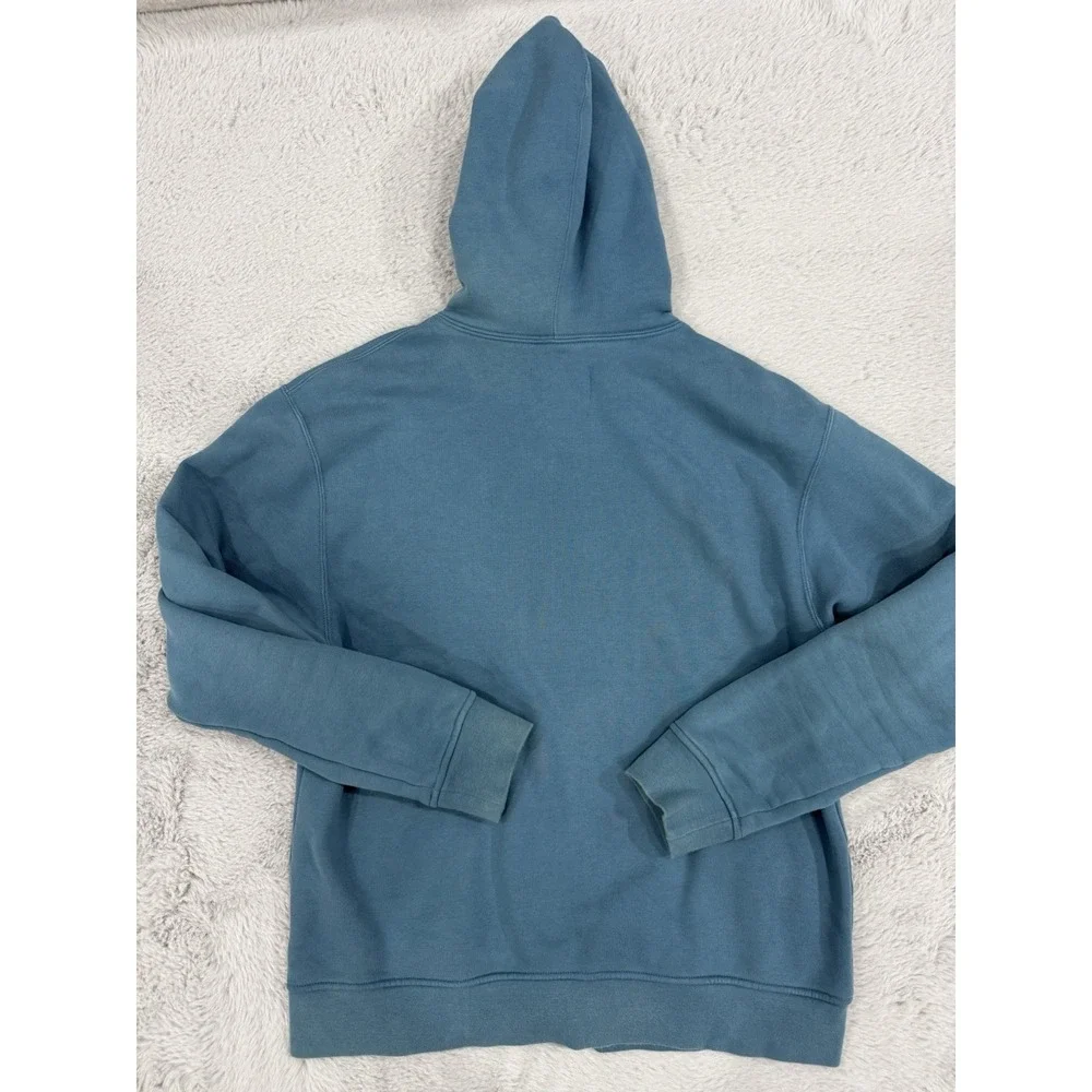 Jordan Blue Full Zip Fleece Hoodie Embroidered Logo Solid Men's Size Medium